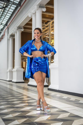 Look Sereia Azul Luxo – Fantasia Completa de Carnaval que Brilha em Você