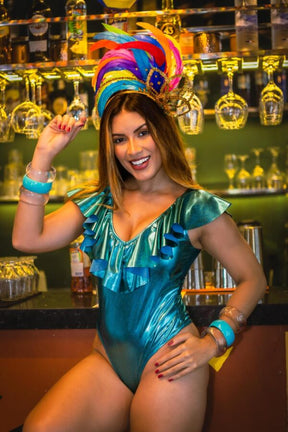 Body Feminino Lamê Carnaval Glow